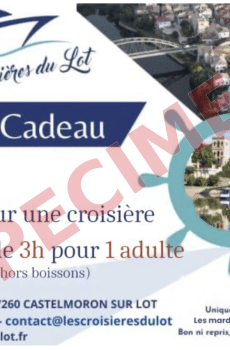Bon cadeau croisières du Lot 3h