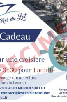 Bon cadeau les croisières du Lot 3h30
